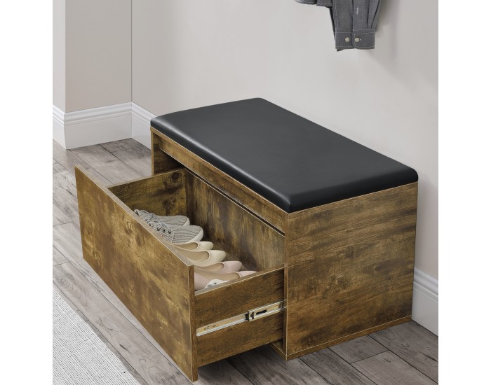 Пейка Degerfors 80x39x45 см тъмен дъб/черен []