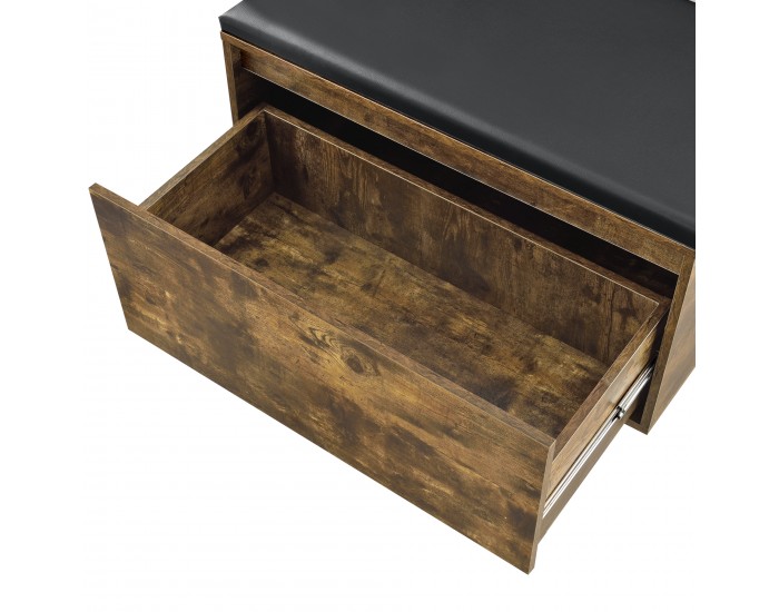 Пейка Degerfors 80x39x45 см тъмен дъб/черен []