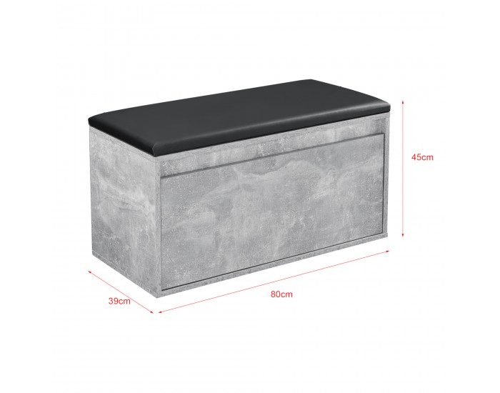 Пейка Degerfors 80x39x45 cm вид бетон/черен []