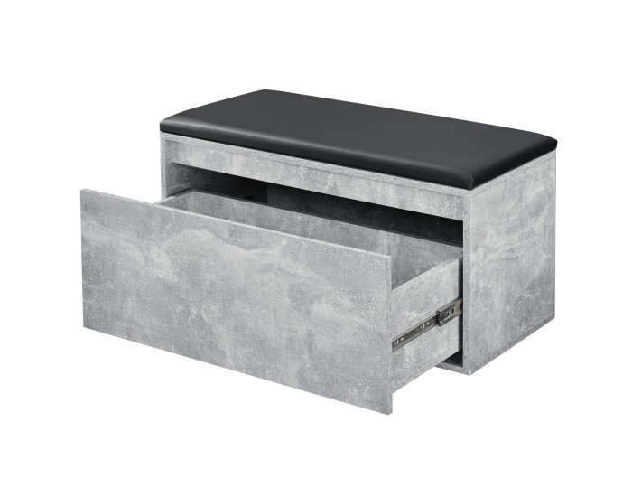 Пейка Degerfors 80x39x45 cm вид бетон/черен []