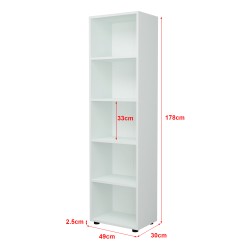 Библиотека Vara 178x49x30 см бяла [] - Етажерки