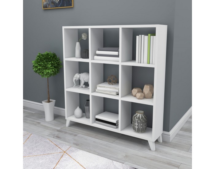Стоящ рафт Svedala 88x88x20 см бял []