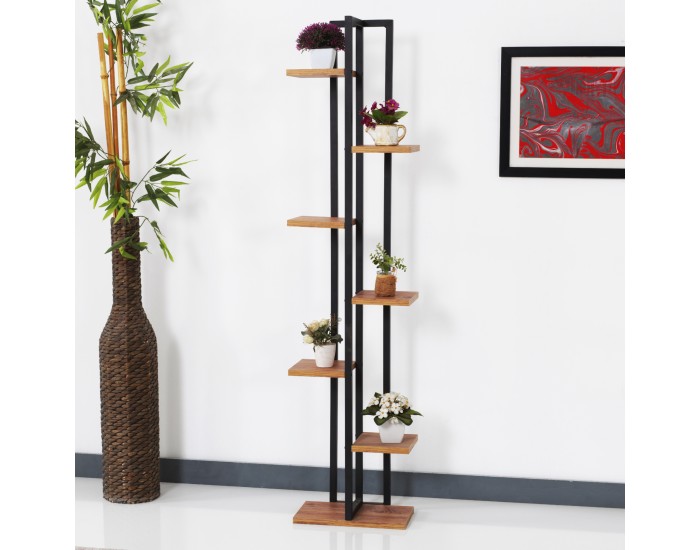 Рафт за растения Somero 150x34x21cm черно / вид на орех []