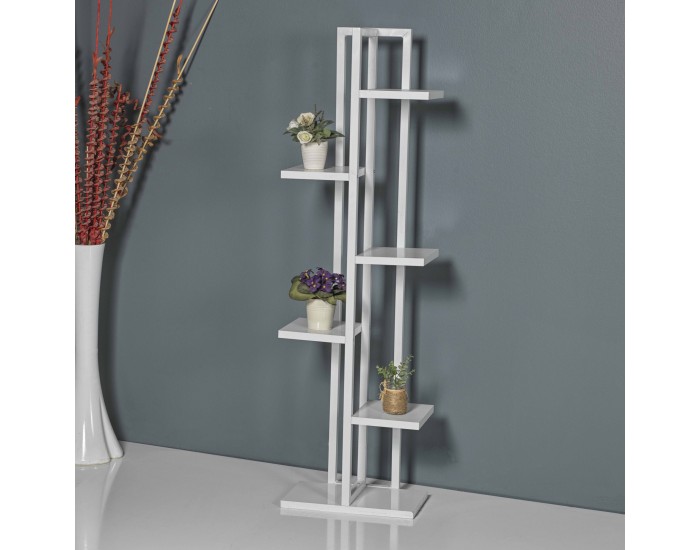 Рафт за растения Tohmajärvi метал 120x34x21cm бял []