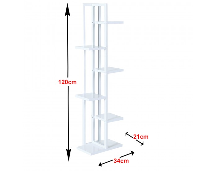 Рафт за растения Tohmajärvi метал 120x34x21cm бял []