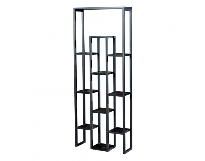 Рафт за растения Blaavandshuk 150 x 60 x 19 cm черен / вид на мрамор []