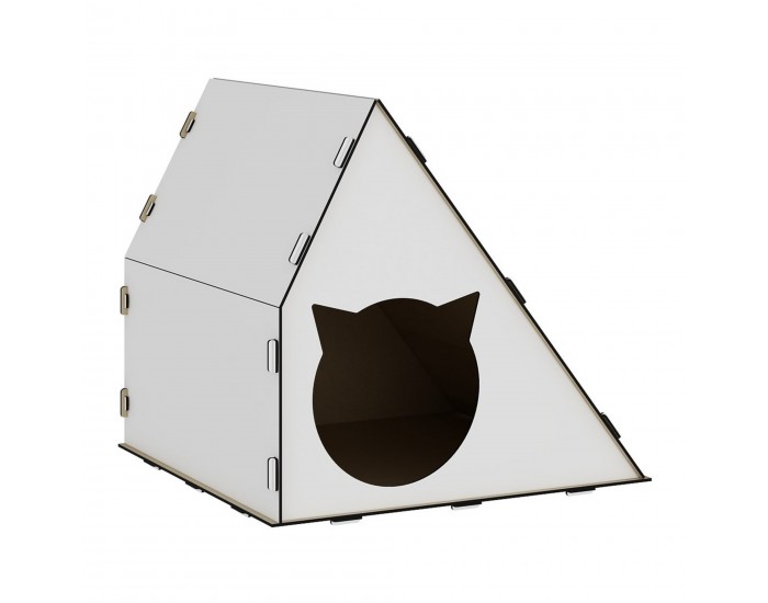 Котешка къща Lani 40x42x40 см бяла []