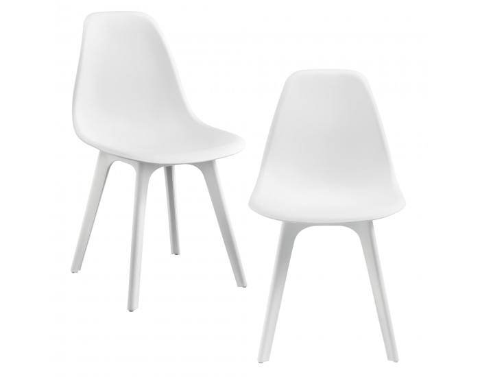 Комплект трапезарни столове Brevik 2 бр. 83x54x48 см бял