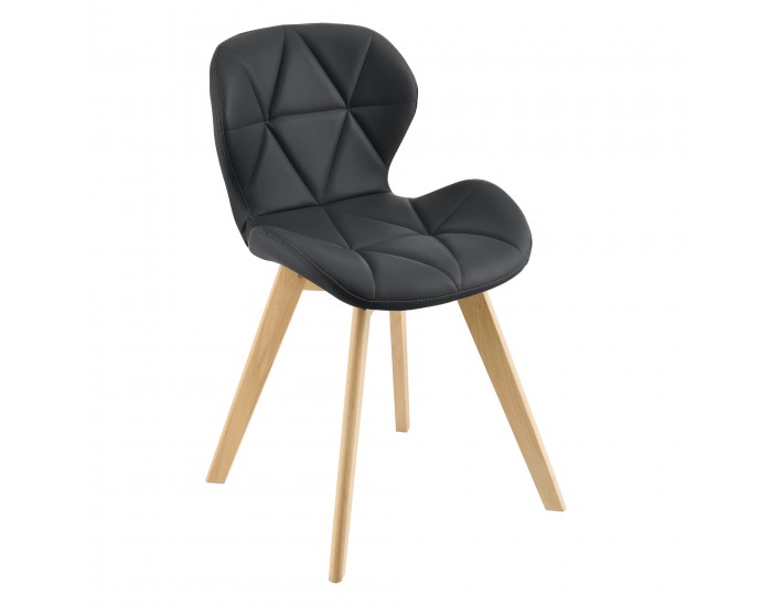 Комплект столове за трапезария Älmhult 4 81x57 см еко кожа черен