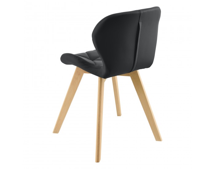 Комплект столове за трапезария Älmhult 4 81x57 см еко кожа черен