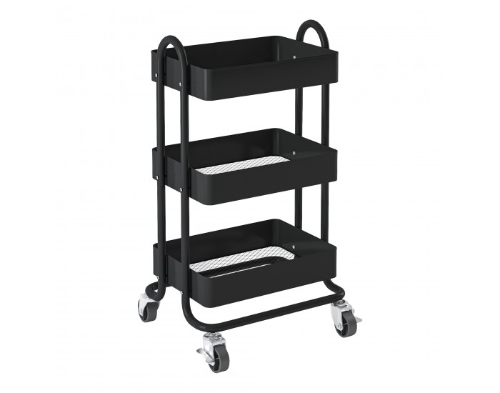 Pyhäntä кухненска количка с 3 нива черна []
