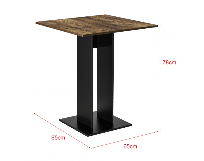 Кухненска маса Lindesnes 65x65x78 cm вид орех/черно []