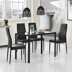 Трапезна маса Енсхеде 105х60х75см плот стъкло черен - Sonata G