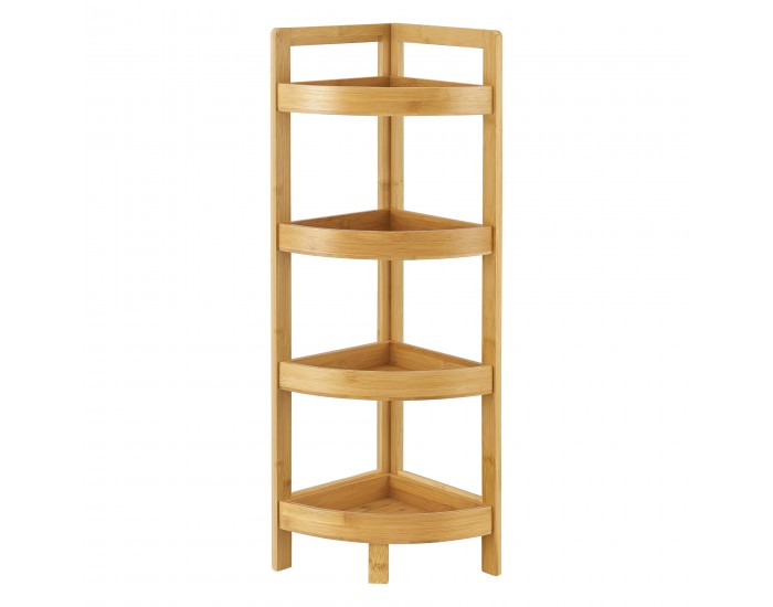 Бамбукова етажерка за баня Lestijärvi Ъглова етажерка с 4 рафта 80x23x23cm []
