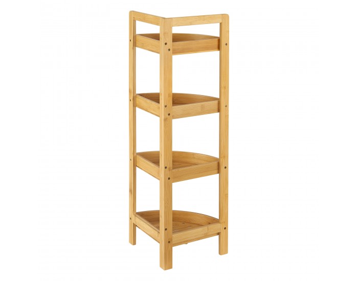 Бамбукова етажерка за баня Lestijärvi Ъглова етажерка с 4 рафта 80x23x23cm []