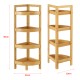 Бамбукова етажерка за баня Lestijärvi Ъглова етажерка с 4 рафта 80x23x23cm []