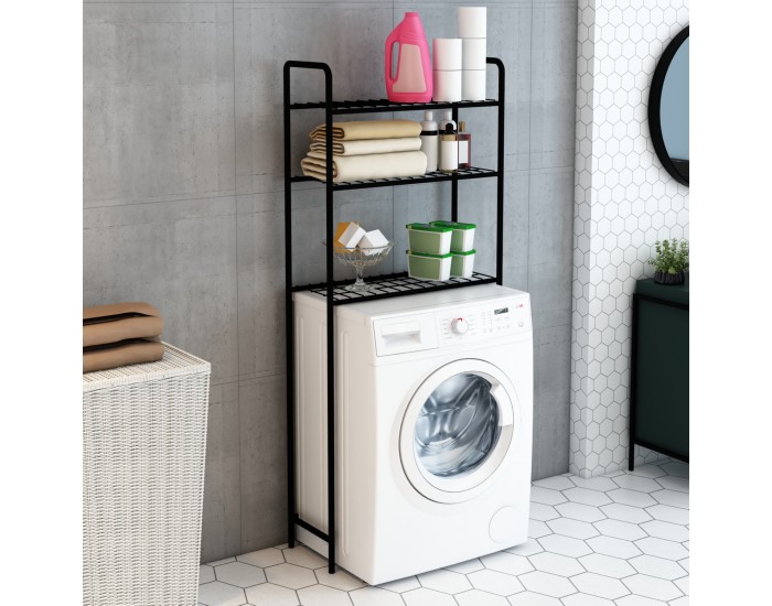 Рафт за пералня Nordborg метален 161x69x24,5 см черен []