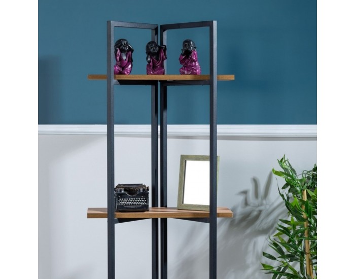 Стоящ рафт Bjerringbro 150 x 55 x 24 cm черен / вид на орех []