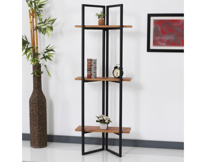 Стоящ рафт Bjerringbro 150 x 55 x 24 cm черен / вид на орех []