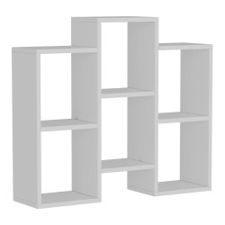 Многофункционален рафт Aabybro с 6 отделения за съхранение 76 x 85 x 22 cm бял [] - Офис