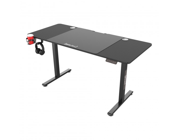 Маса с регулируема височина Stryn 140 x 60 см черна []