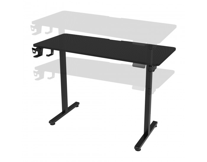 Маса с регулируема височина Stryn 140 x 60 см черна []