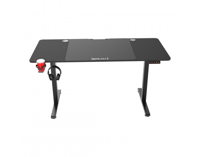 Маса с регулируема височина Stryn 140 x 60 см черна []