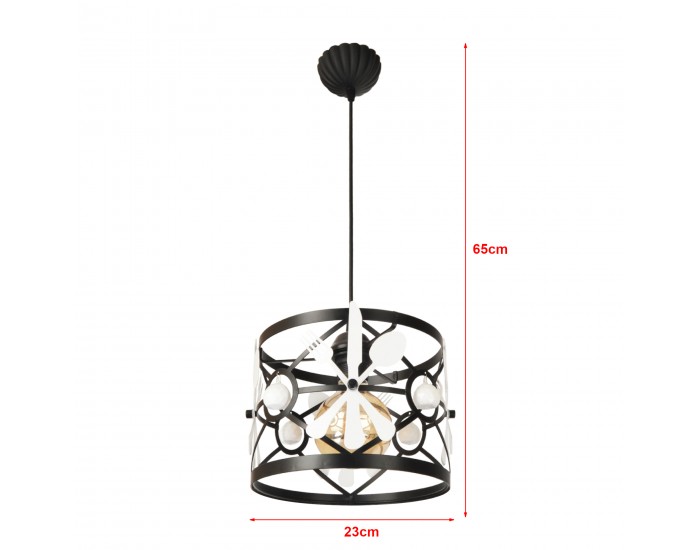 Висяща лампа Patchway черна / бяла 1 x E27 []