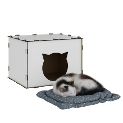Котешка къща Elba 30x40x35 см бяла [] - Сезонни и Празнични Декорации