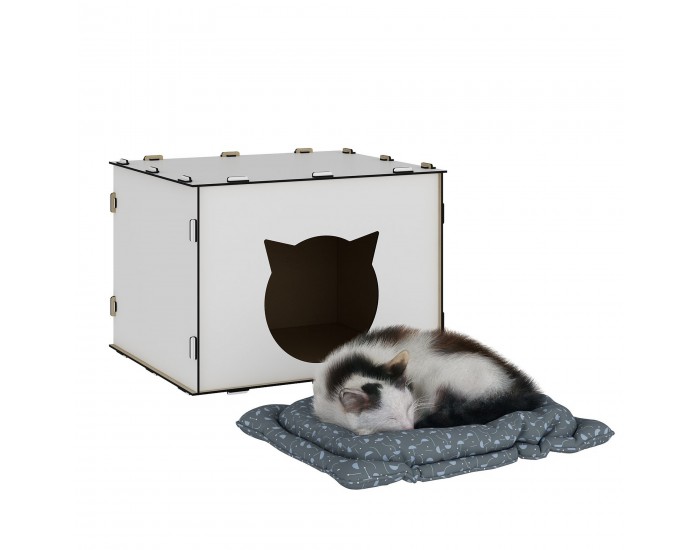 Котешка къща Elba 30x40x35 см бяла []
