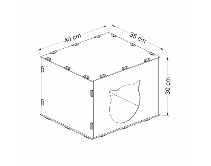 Котешка къща Elba 30x40x35 см бяла []
