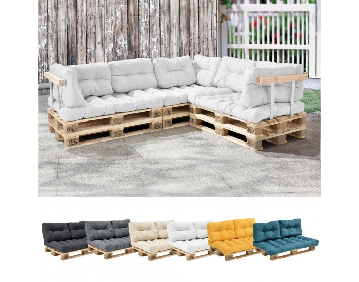 Облегалка за мебели от палети Comfy 40x60x12 см бяла