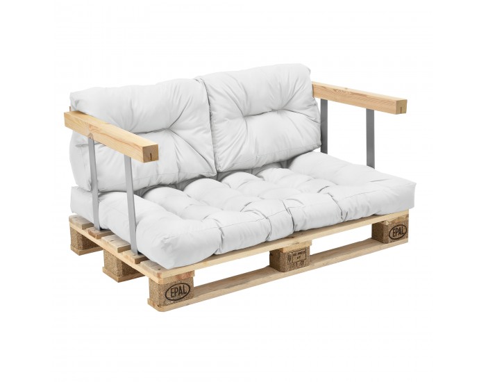 Възглавница от палети Mogán 1x възглавница за седалка 2x възглавница за облегалка бяла