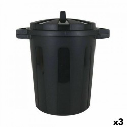 Кошче за Боклук Dem 50 L Черен 55 x 41 x 54 cm (3 броя) - Офис
