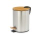 Кошче с педал Кафяв Сребрист Бамбук Неръждаема стомана 5 L (4 броя) Кошче с педал Кафяв Сребрист Бамбук Неръждаема стомана 5 L (4 броя)