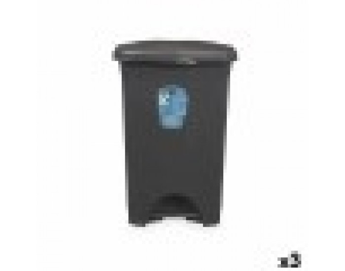 Кошче с педал Антрацит Пластмаса 50 L (3 броя) Кошче с педал Антрацит Пластмаса 50 L (3 броя)