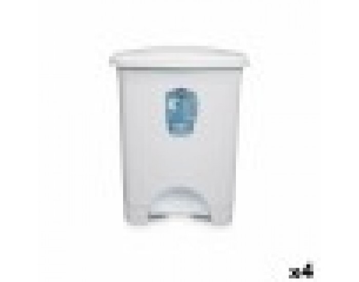 Кошче с педал Бял Пластмаса 30 L (4 броя) Кошче с педал Бял Пластмаса 30 L (4 броя)