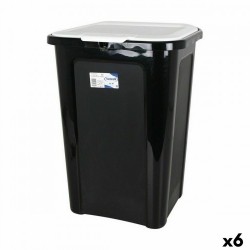 Кошче за Боклук Tontarelli Coverline Бял 44 L Черен 38,5 x 34,5 x 54,5 cm (6 броя) - Офис