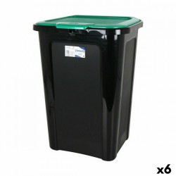 Кошче за Боклук Tontarelli Coverline Зелен 44 L Черен 38,5 x 34,5 x 54,5 cm (6 броя) - Офис