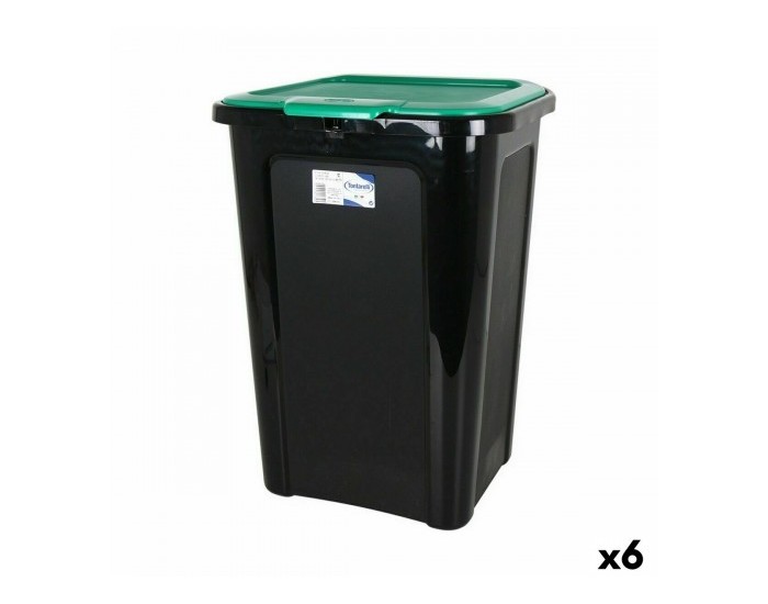 Кошче за Боклук Tontarelli Coverline Зелен 44 L Черен 38,5 x 34,5 x 54,5 cm (6 броя) Кошче за Боклук Tontarelli Coverline Зелен 44 L Черен 38,5 x 34,5 x 54,5 cm (6 броя)