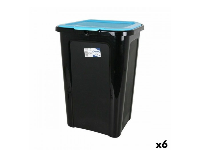 Кошче за Боклук Tontarelli Coverline Син 44 L Черен 38,5 x 34,5 x 54,5 cm (6 броя) Кошче за Боклук Tontarelli Coverline Син 44 L Черен 38,5 x 34,5 x 54,5 cm (6 броя)
