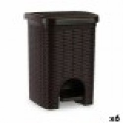 Кошче с педал Stefanplast Elegance Кафяв Пластмаса 6 L 20,5 x 28 x 20,5 cm (6 броя) - Офис