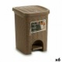 Кошче с педал Stefanplast Elegance Черен Бежов Пластмаса 6 L 20,5 x 28 x 20,5 cm (6 броя) - Офис