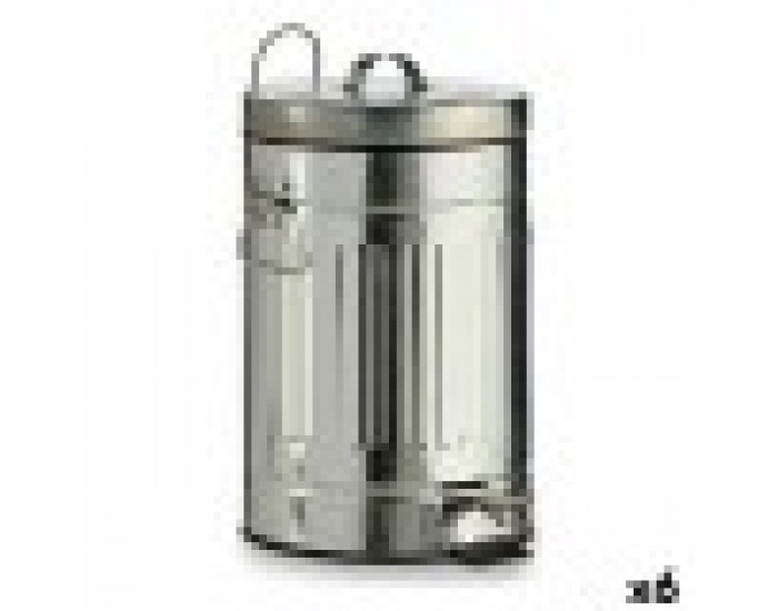 Кошче с педал Сребрист Стомана 7 L (6 броя) Кошче с педал Сребрист Стомана 7 L (6 броя)