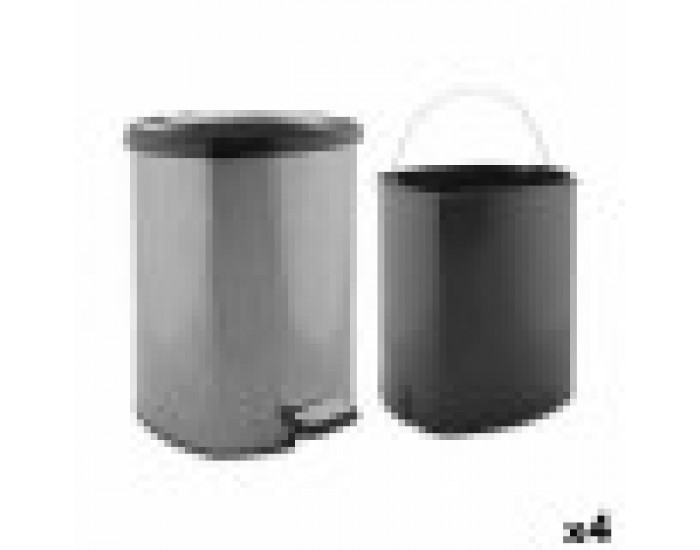 Кошче с педал Тъмно сив Пластмаса 20 L (4 броя) Кошче с педал Тъмно сив Пластмаса 20 L (4 броя)