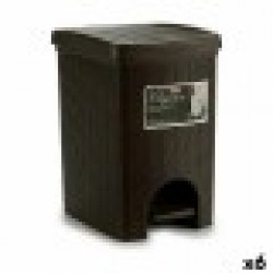 Кошче с педал Stefanplast Elegance Кафяв Пластмаса 20 L 27,5 x 38,5 x 31 cm (6 броя) - Офис