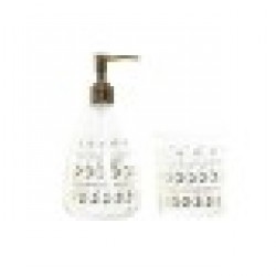 Комплект за Баня DKD Home Decor Кристал ABS Листи Glam (2 pcs) - Продукти за баня и WC