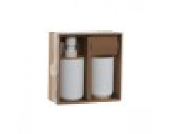 Комплект за Баня Home ESPRIT Бял Естествен Бамбук полистирен 7 x 7 x 16 cm