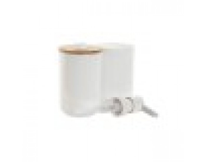 Комплект за Баня Home ESPRIT Бял Естествен Бамбук полистирен 7 x 7 x 16 cm