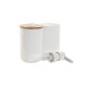 Комплект за Баня Home ESPRIT Бял Естествен Бамбук полистирен 7 x 7 x 16 cm